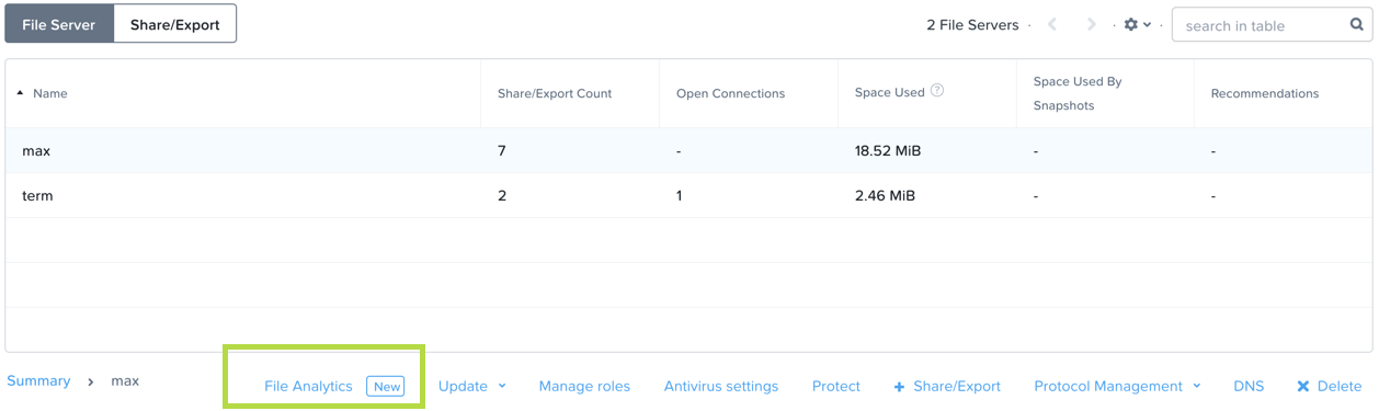 Nutanix File Analytics