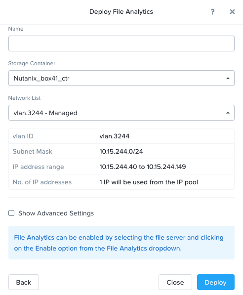 Nutanix File Analytics